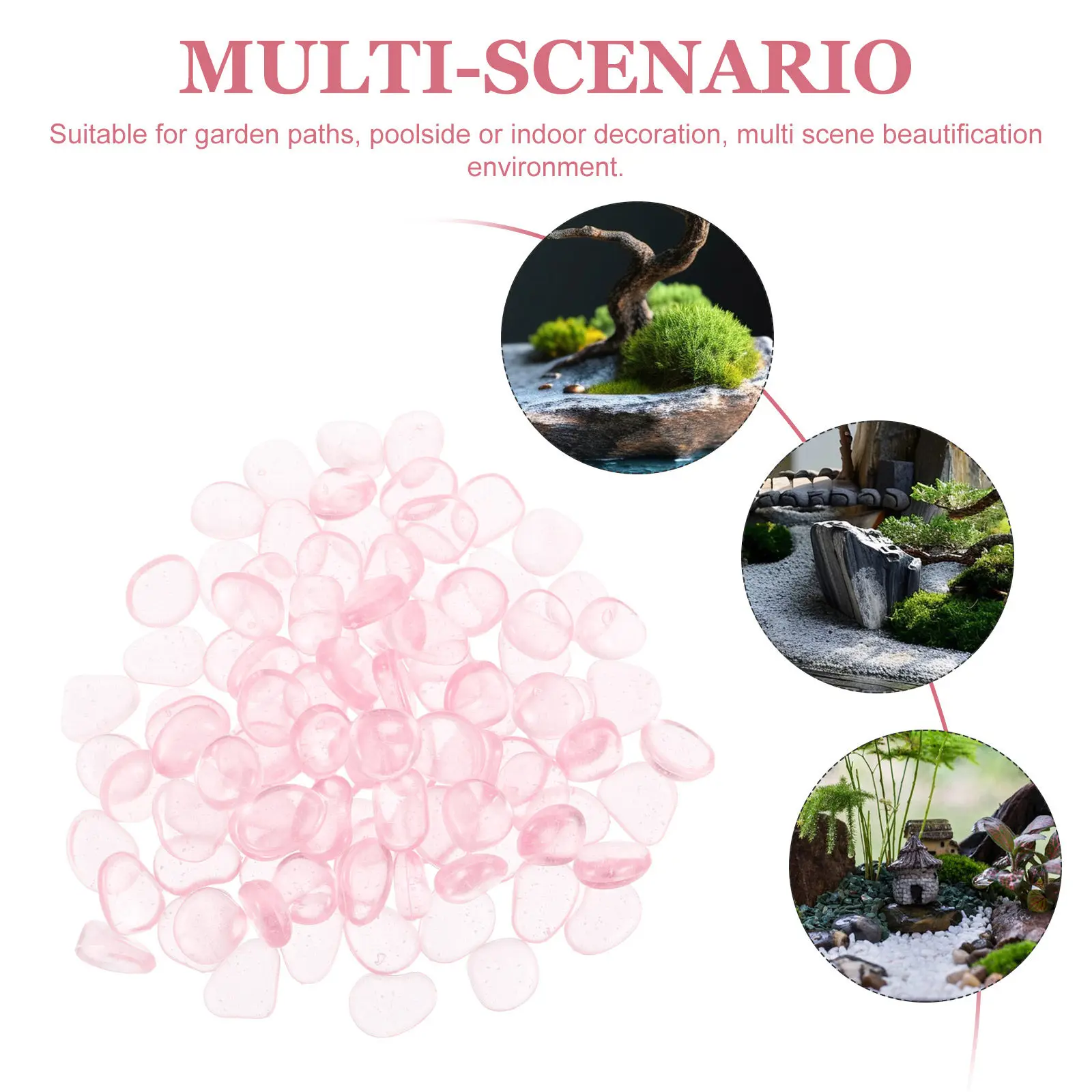200Pcs Night Glow Pebbles Luminous Garden Rocks Glowing Stones for Outdoor Patio Backyard Lawn Landscaping Glow Stones