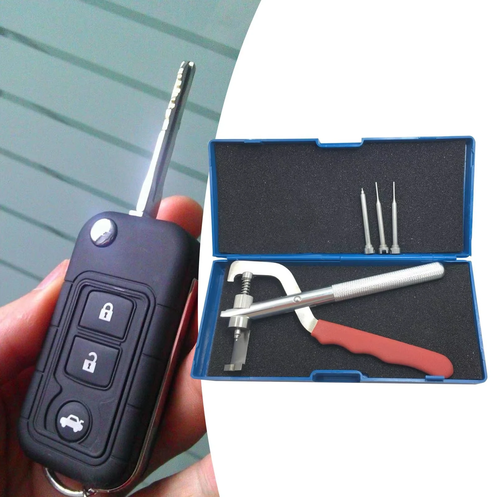 Folding Remote Key Pin Removal Bench, DIY Automotive Key Fixing Pin Extraction Repair Tool
