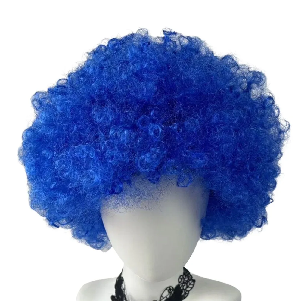 

Funny Costume Fluffy Clown Wig Curly Wavy Afro Puff Wigs Funny Synthetic Short Hair Wigs Unisex
