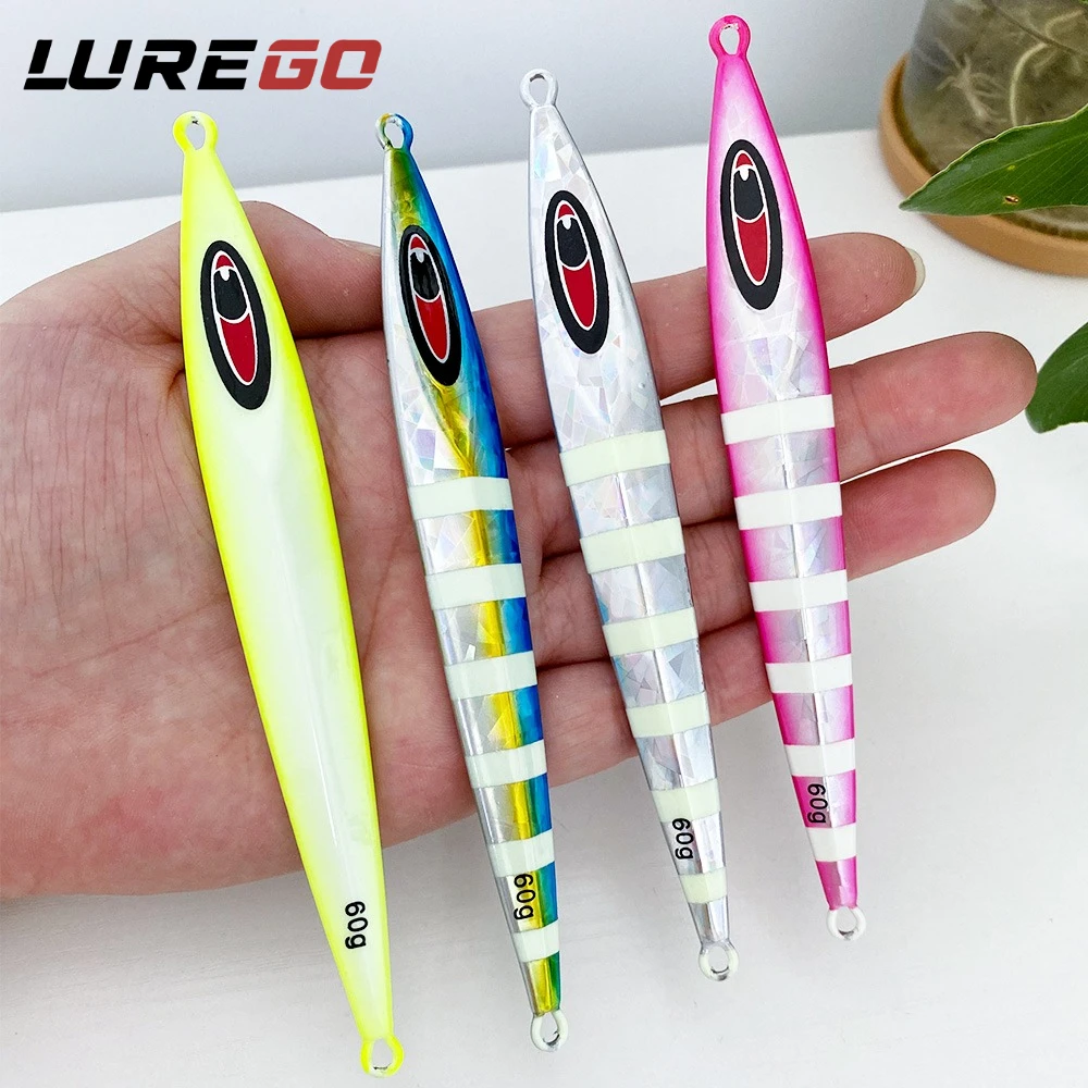1 Stück 60g Leuchtender Slow-Jigging-Köder - Extra Schlanker Weitwurf-Metall-Jig, Salzwasser-Nachtangeln & Offshore-Trolling