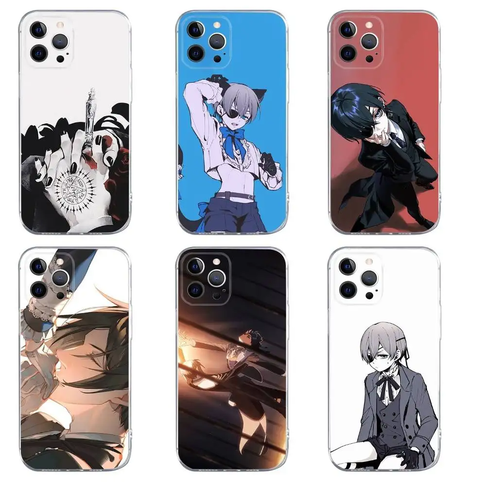 

Anime B-Black B-Butler Phone Case For iPhone 16,15,14,13,12,11,Pro,Max,Xs,Xr,X,7,8,Plus,Mini Silicone Clear Cover