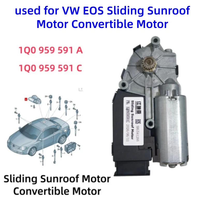 For VW EOS Sliding Sunroof Motor Convertible Motor 1Q0959591C 1Q0959591A 2006-2016 1Q0959591 Roof Motor auto parts