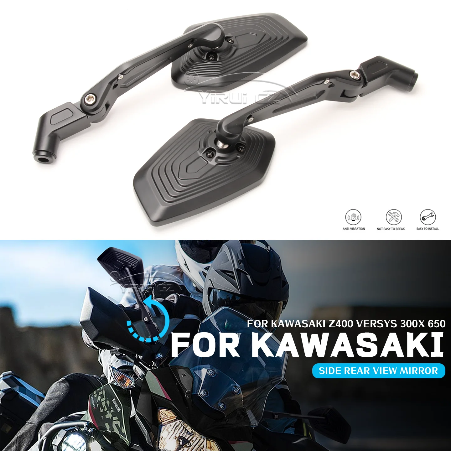 

Зеркало заднего вида для мотоцикла, алюминиевые регулируемые боковые зеркала заднего вида для KAWASAKI Z400 Versys 300 X Versys 650 Versys 300 X 650