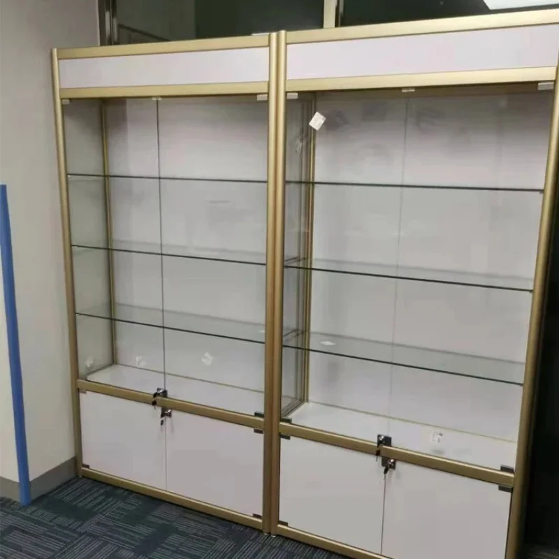 custom.Commercial Customized Easy to Assemble Aluminum Full View Aluminum Frame Tempered Glass Display