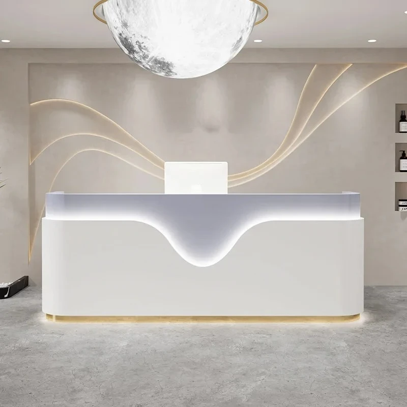 X  Training Institutions Solid Wood Baking Paint Reception Front Desk Modern Beauty Salon Checkout Page