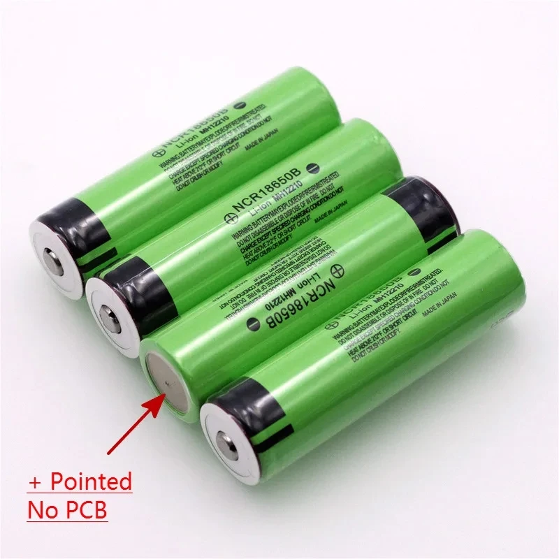 New Original 18650 3.7v 3400 mah Lithium Rechargeable Battery NCR18650B with Pointed(No PCB) For flashlight Fan toys batteries