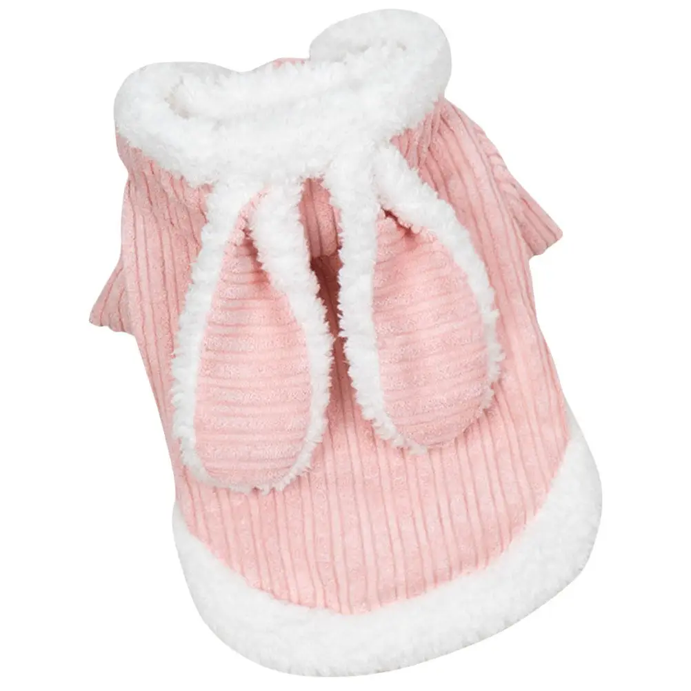 

Warm Cozy Dog Hoodie with Cute Rabbit Ears for Small Medium Dogs Winter Pet Costume Party Photo Prop Adorable Puppy Clothes