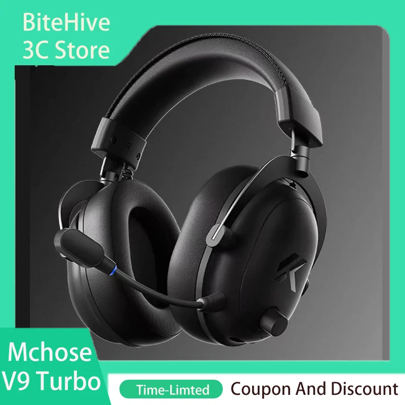 MCHOSE V9 Turbo Gaming Headset BT 2.4G Low Latency Wireless Esport With 60mm Dynamic Driver 2000mAh Magnetic Charging For Gamers