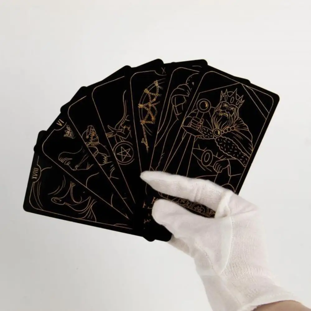 Baraja de Tarot clásica Black Rider Waite de 10,3x6 Cm en idioma ruso con guía para principiantes, 78 cartas de Tarot