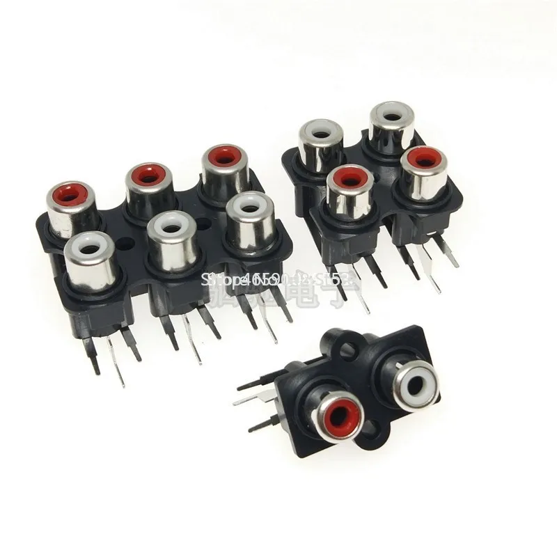 2Pcs/lot 2/4/6 Hole RCA Female Stereo Audio Jack AV Audio Input Socket Connector