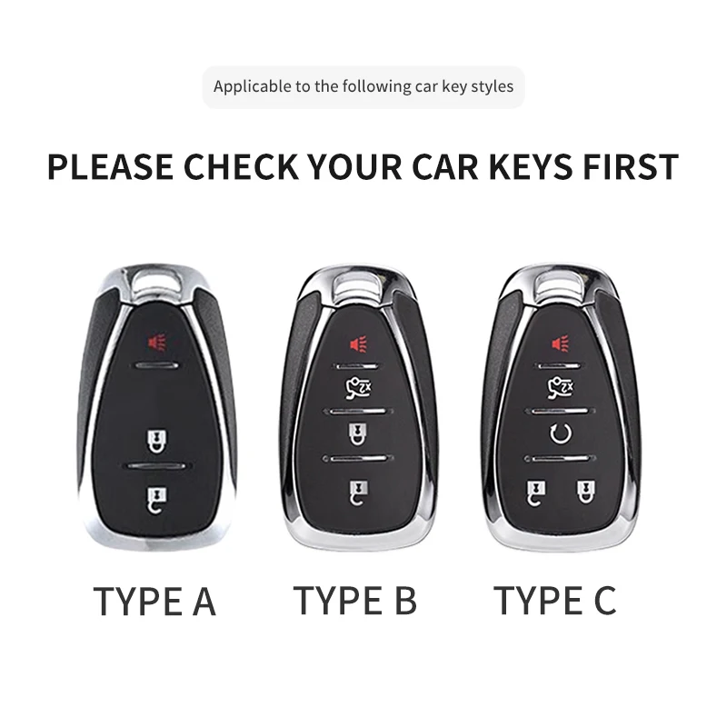 Car Key Protective Case Compatible with Chevrolet, Fits Malibu XL, Cruze, Cavalier, Sail, Equinox and Sail 3