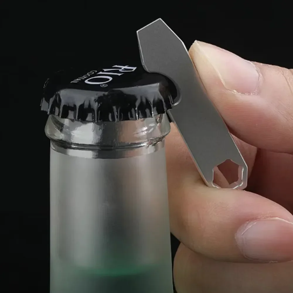 TC4 Titanium Crowbars Alloy Multi Functional Mini Edc Keychain for Outdoor Survival Portable Bottle Opener Pry Batch Head Hole