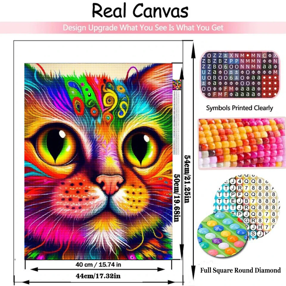 Colorful Cats Diamond Painting New 2023 Full Diamond Mosaic Embroidery Rhinestone Picture Creative Handicraft Gift Home Decor