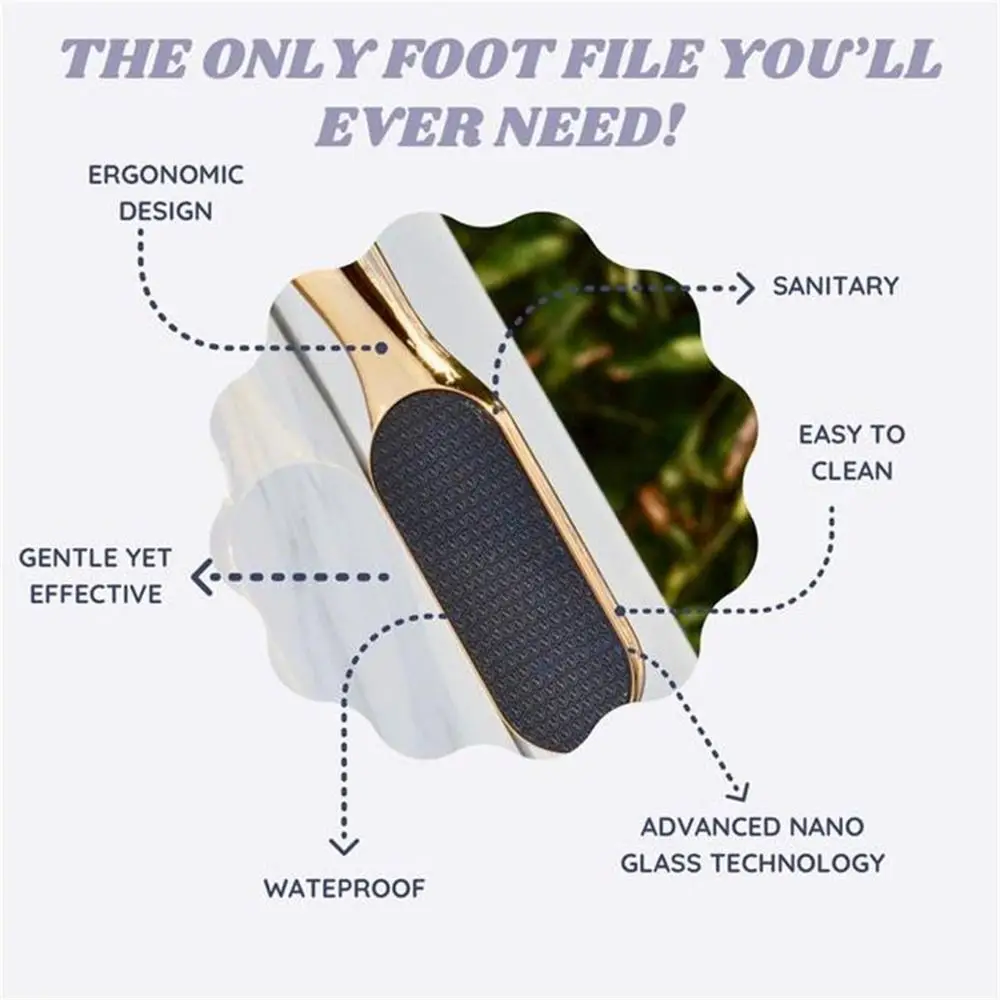 

Nano Glass Veinsgrain Foot File Ergonomic Handle Remove Hard Foot Sander Non-Slip Smooth Feet Dead Skin Foot Scrubber