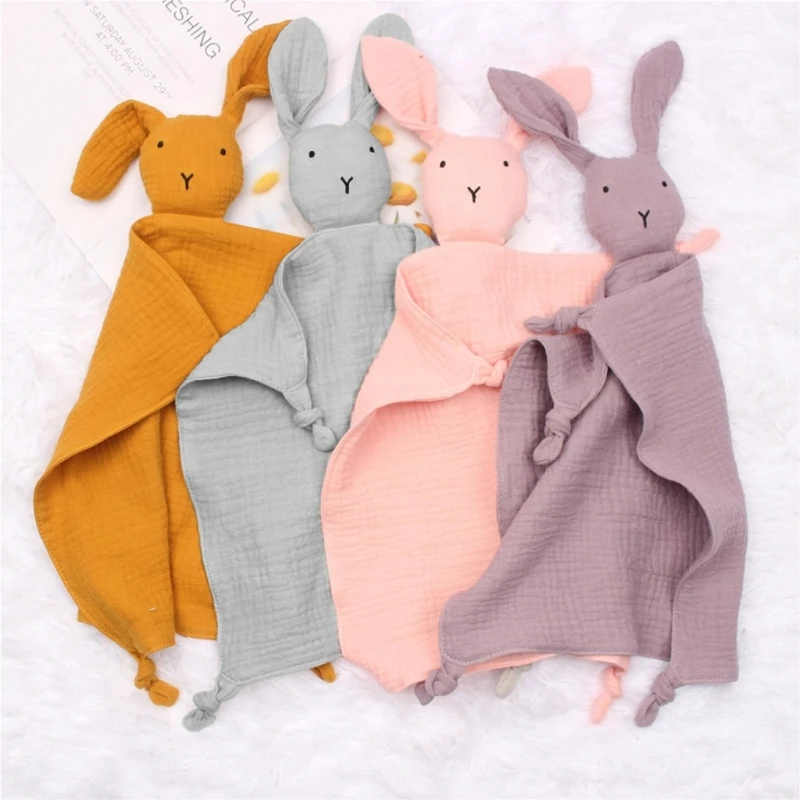 New Muslin Absorbent Bandana Infants Feeding Bib Gift Baby Soothe Blanket Rabbit for Doll Appease Towel Gauze Bibs Teet