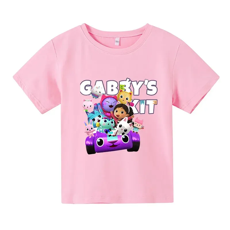 Children Clothes Kids Summer Cute Gabby's Dollhouse T-shirt Baby Boys Cartoon Tshirts Toddler Girls Short Sleeve Casual Tops