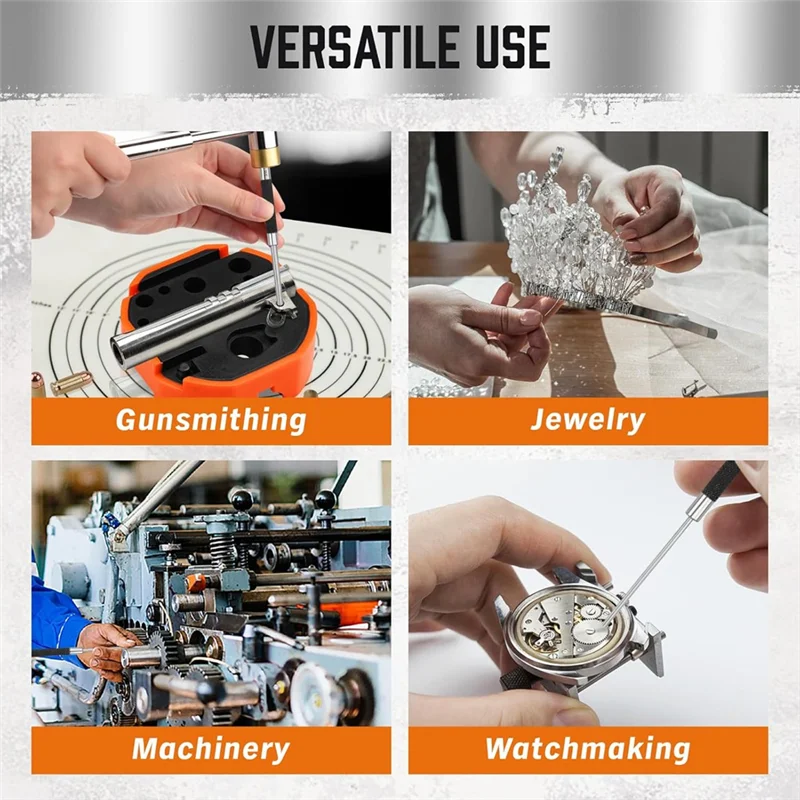 

MOPHE-для ремонта часов и ювелирных изделий-набор пробойников из углеродистой стали (5 шт.), набор инструментов для пробойников из 8 дюймов от (1/8 дюйма до 3/8 дюйма) с местом для хранения