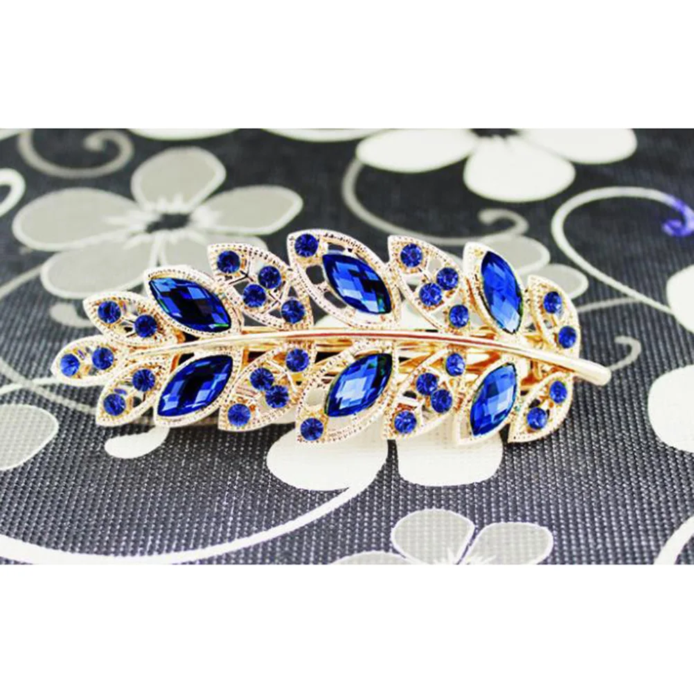 

5pcs Leaf Shape Rhinestone Hair Clips Alloy Hairpin For Women Girls Fashion Elegant Easy Grip Hold All Hair Styles Leaves Design