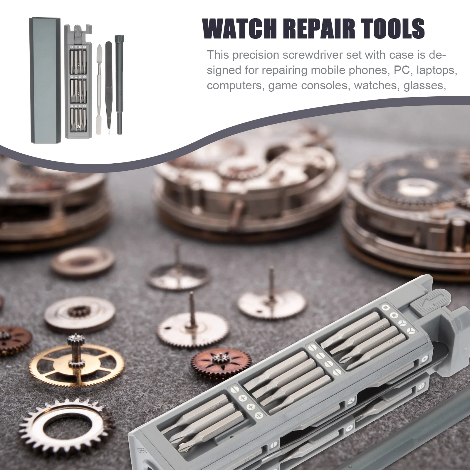 

1Set Precision Screwdriver Set Premium Stainless Steel Aluminum Alloy Repair Tools for Watches Glasses Phones Laptops Pc