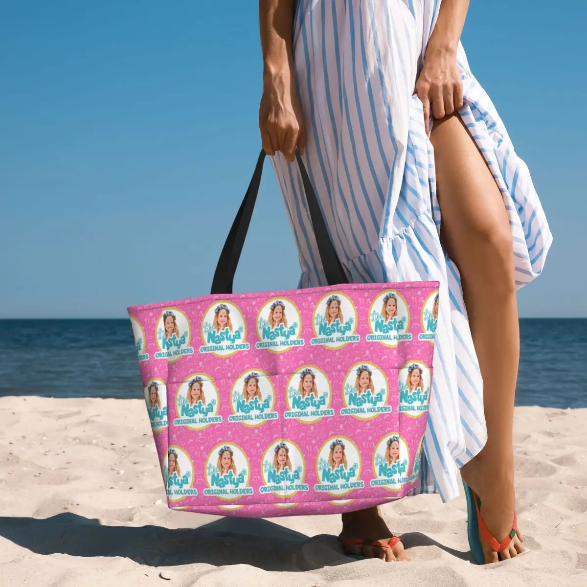

Lovely Like Nastya Beach Tote Bag Sport Gym Yoga Duffle Large Tote Bag Women Travel Bag Fitness bag