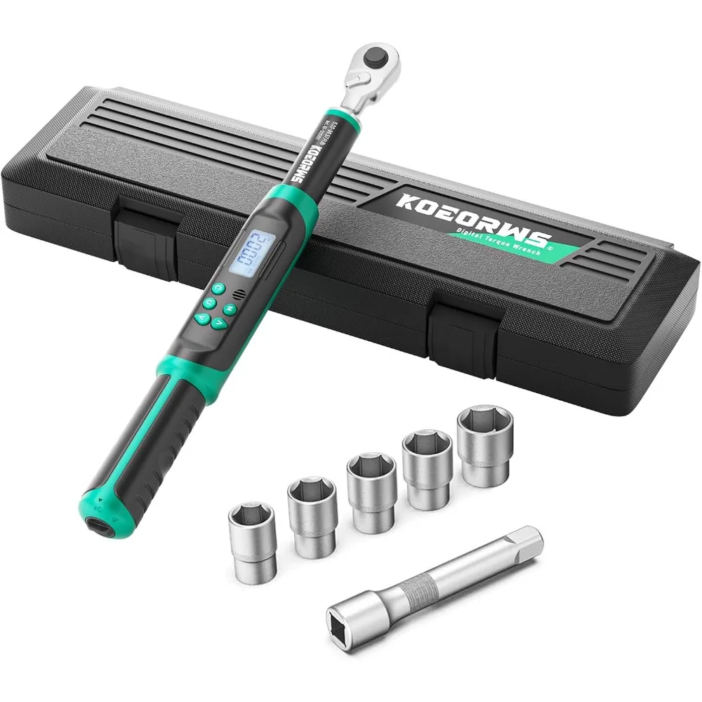

Precision Digital Torque Wrench – Electric Torque Wrench with Adjustable Force Measurement, 5.02-99.57 ft.lb / 6.8-135 N.m, 3/8