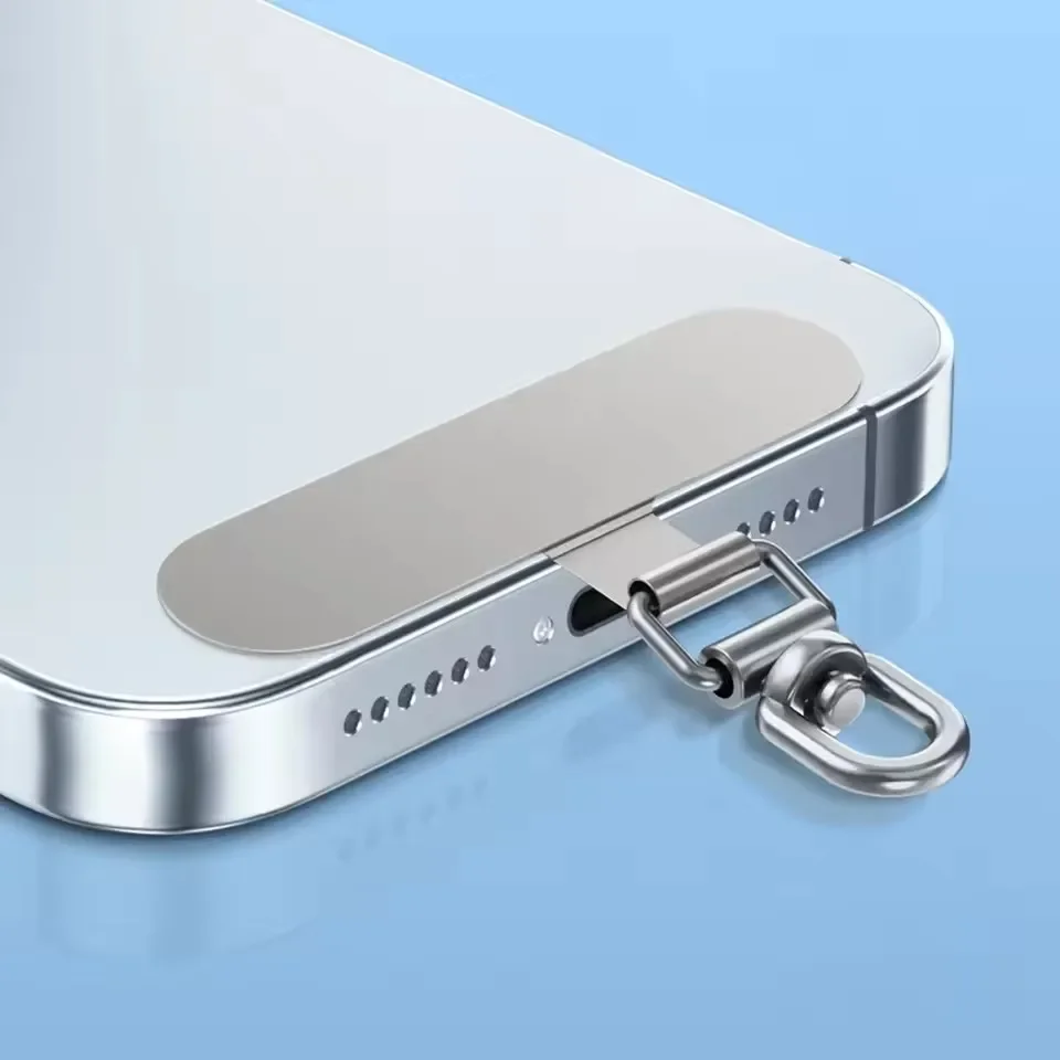 Universele roestvrijstalen mobiele telefoon Lanyard-patchpakking 360 graden draaibaar Afneembaar Anti-verloren metalen ketting Veiligheid Connect-kaart - afbeelding 1