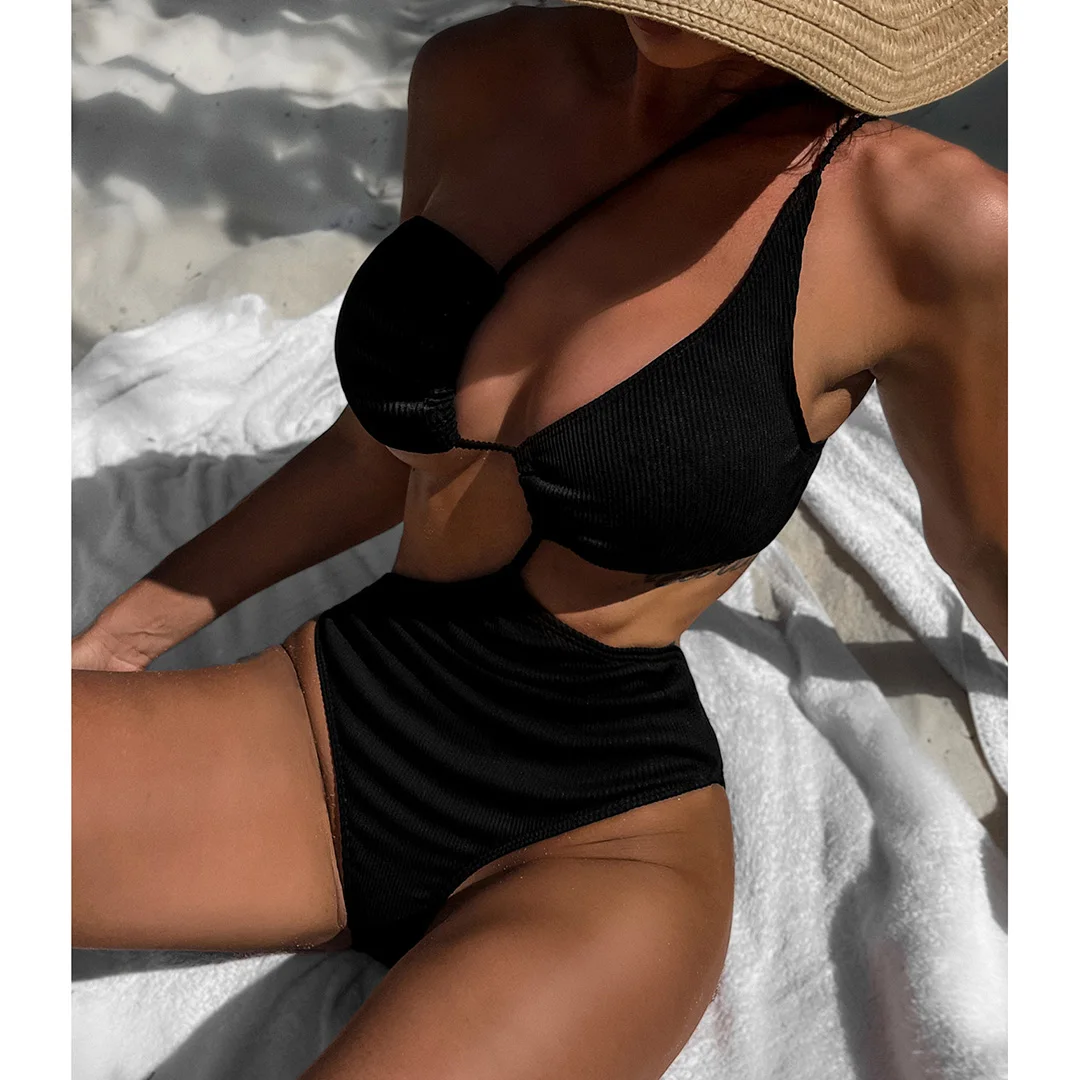 Sexy Cut-Out Asymmetrischer One-Shoulder-Badeanzug mit Rückenausschnitt, Monokini, Damen-Badebekleidung, einteiliger Badeanzug, Badeanzug für Damen, Badebekleidung, Badeanzug V4359 – Detail 7
