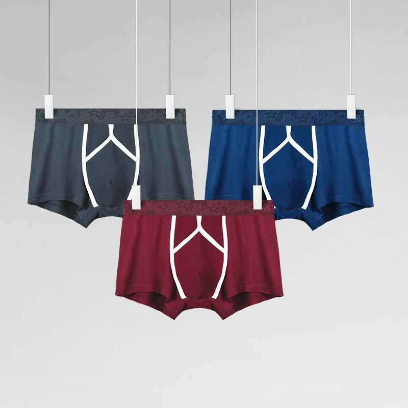 Bullet spermatic cord separation underwear men's vein scrotum pouch four corners underpants curved sexy boxers