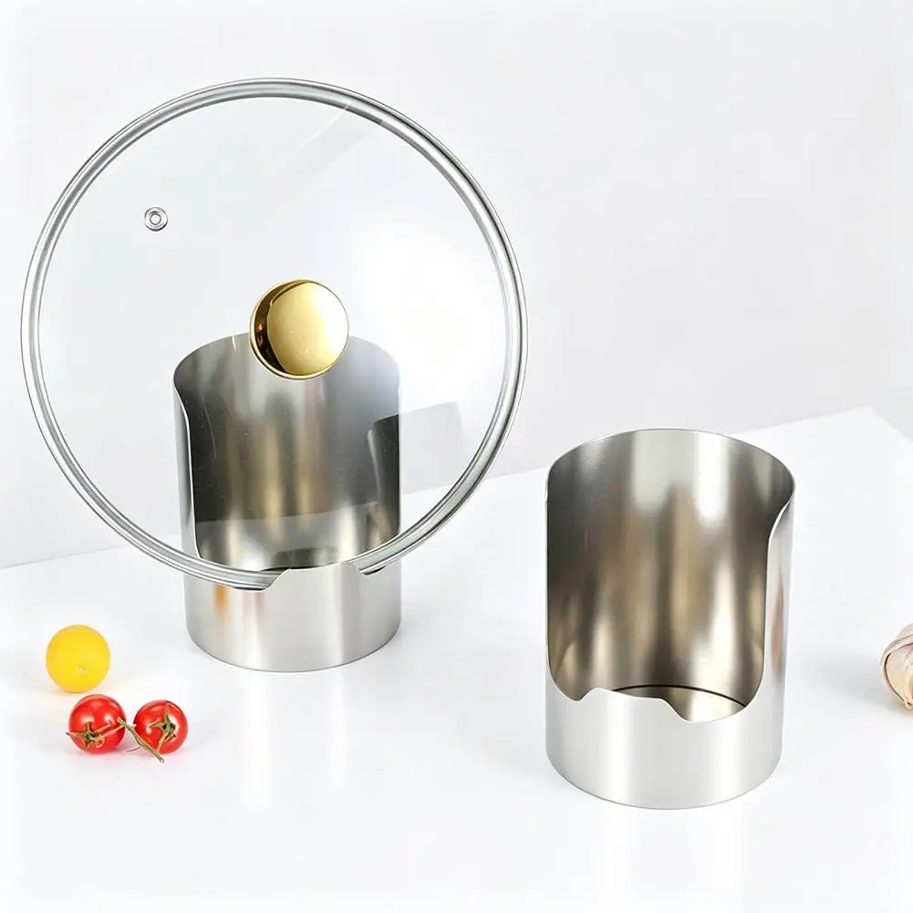 Stainless Steel Spoon Lid Holder Kitchen Countertop Space Saver Stainless Steel Pot Lid Rack Vertical Kitchen for Spatulas