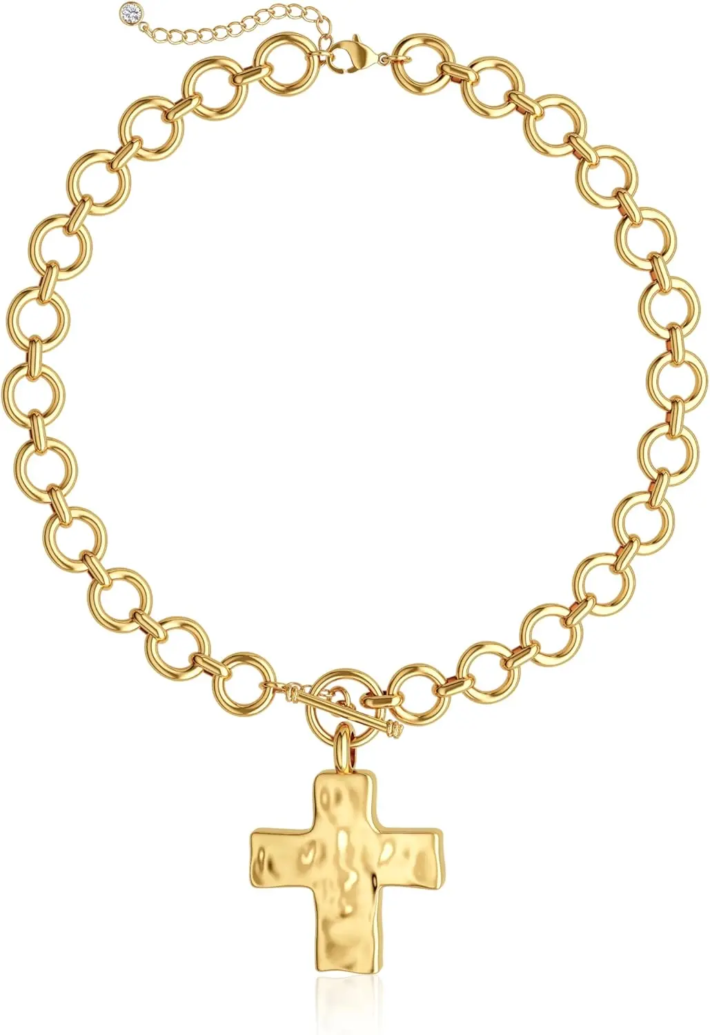 

Золотое массивное колье Robaice в форме сердца для женщин, массивное колье с подвеской в форме сердца с покрытием из 14-каратного золота, массивное колье-цепочка с застежкой-тогл, водонепроницаемое.