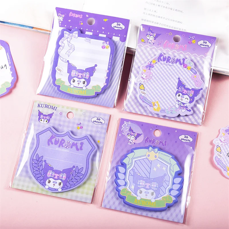 24 pcs/lot Sanrio Kawaii Kuromi Memo Pad Sticky Notes Stationery Label Notepad Planner Sticker Post School Supplies