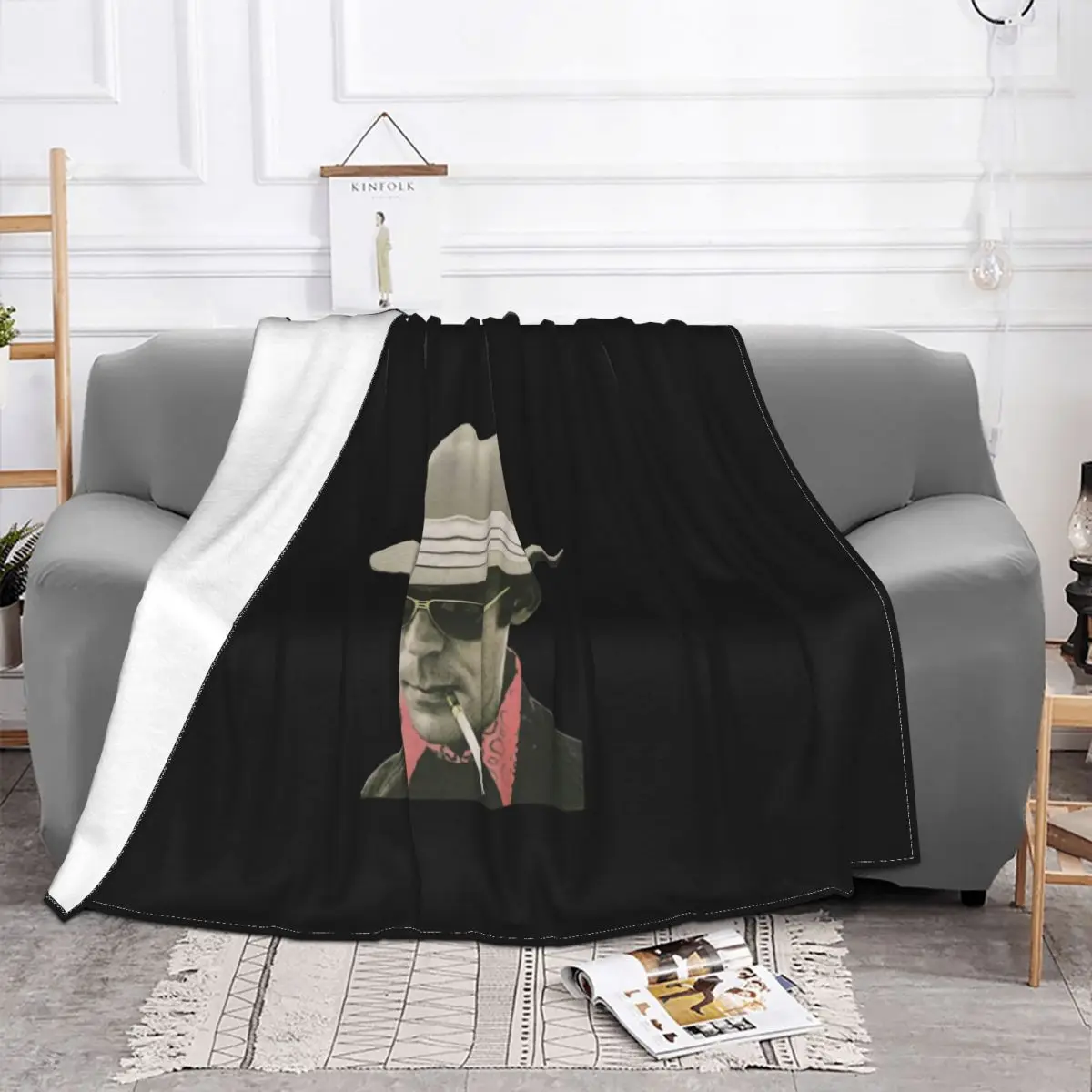 Hunter S Thompson The Great Shark Hunt Retro 1167 Simple Customiz Boy Slogan On Sale 3D Logo Throw Blanket