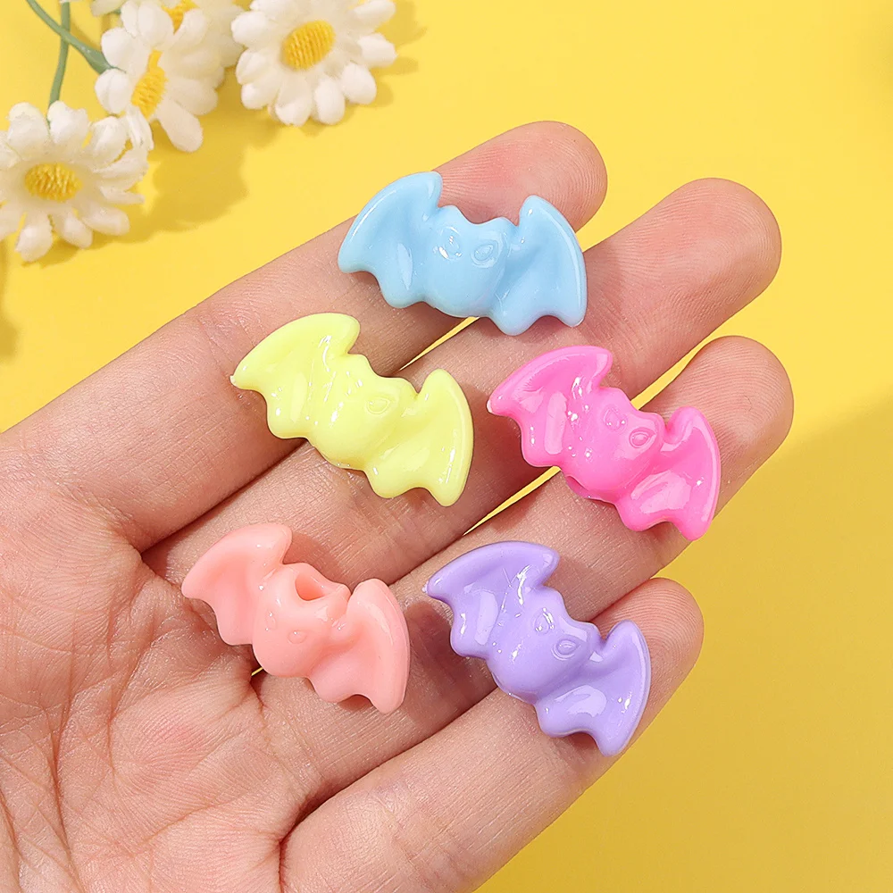 13/48/98pcs Multi-color Acrylic Bat Shape Beads & Bead Assortments, Used for DIY Bracelets, Necklaces, Decorative Accessories