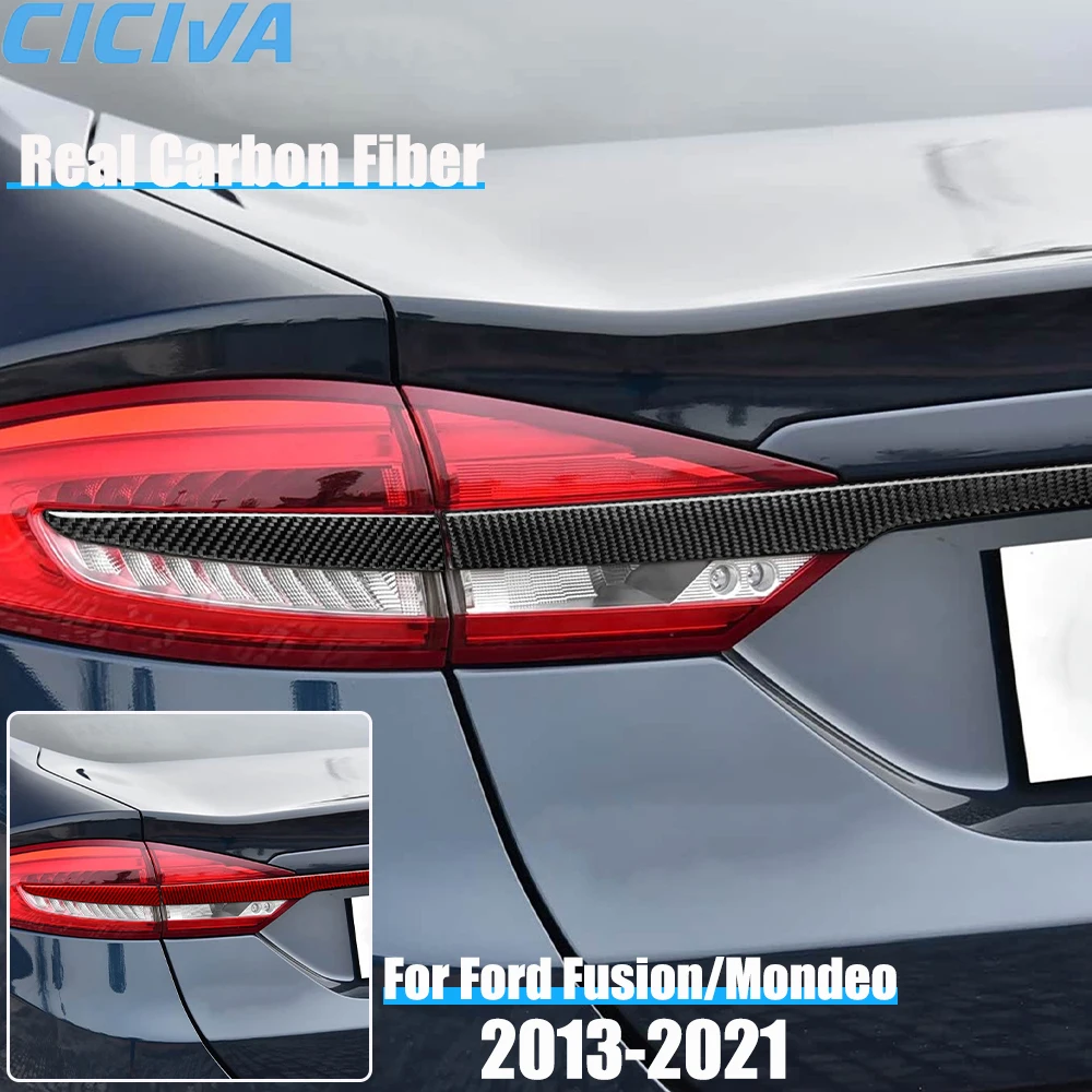 

Настоящее углеродное волокно, автомобильные аксессуары, отделка задних фонарей, декоративная крышка, мягкая наклейка для Ford Fusion/Mondeo 4-го поколения 2013-2021