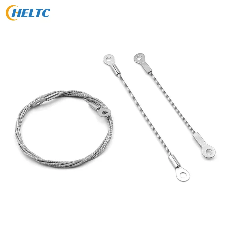 5Pc 10/30/40/50cm Stainless Steel Wire Rope Cable M4 Hole End 1.5mm Wire Rope Cable For Various Products' Anti Fall Safety Ropes