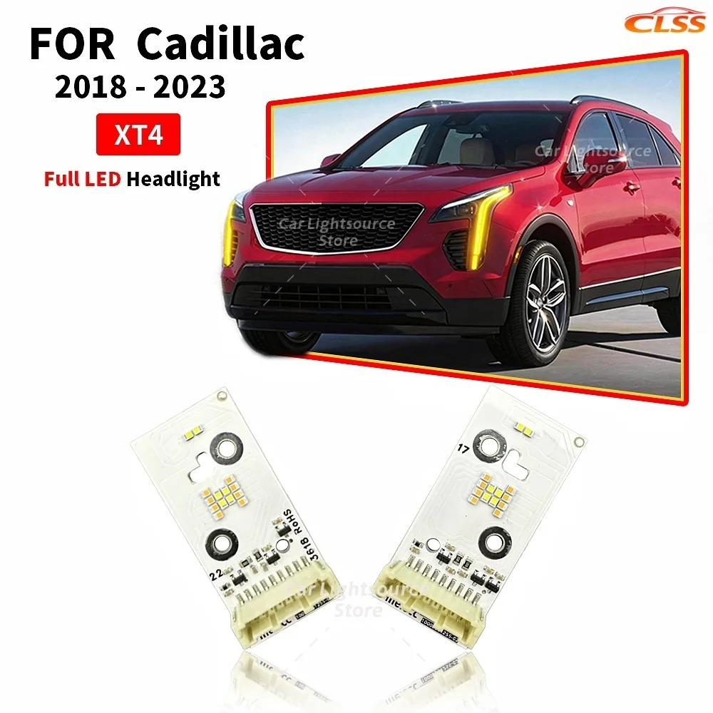 

Желтые светодиодные платы DRL (дневные ходовые огни) 10000061255-02 для Cadillac XT4 18-23, модуль поворотников для полностью светодиодных фар