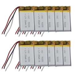 10 pcs 3.7v 250 mah 0.925Wh Li Lithium Battery 502030 Li-ion 3-Wires Thermistor Repair GPS Bluetooth Speaker Headphones Headset