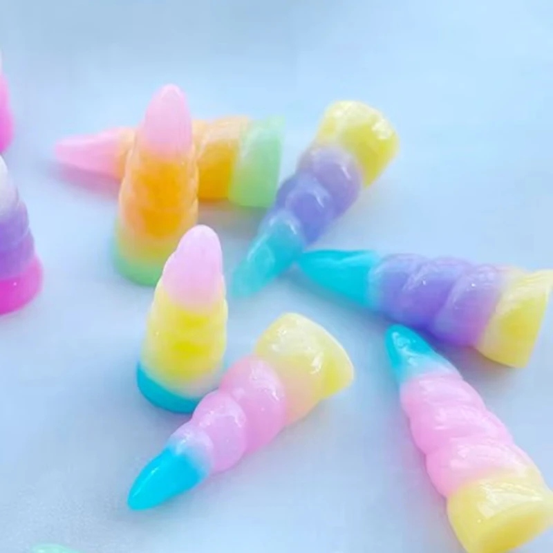 10New Kawaii Cute Gradual Change Unicorn Candy Series Resin Flat DIY  Scrapbook Hair Bow Center Accessories Embellishment A76