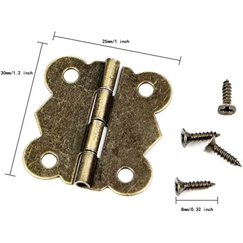 20Pcs Brushed Bronze Butterfly Hinges - Art Deco, Easy Surface Mount for Jewelry image 2