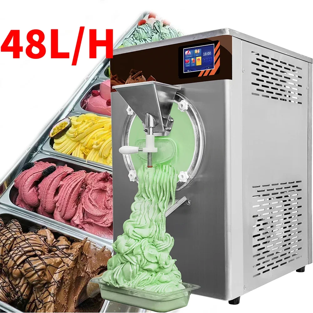 XEOLEO Commercial Adjustable Speed Hard Ice Cream Machine 48L/H Gelato Ice Cream Making Machine Freezer Ice Cream Maker