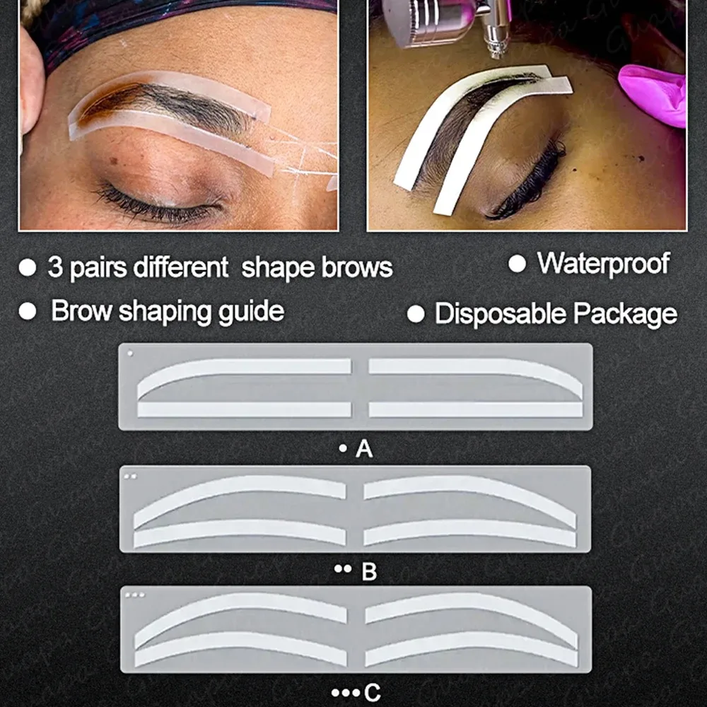 Eyebloguing-Autocollant Auxiliaire pour Microblading, Modèle de Cailloux, Guide de Dessin, Sourcils de Poulet, Saillant, DIY