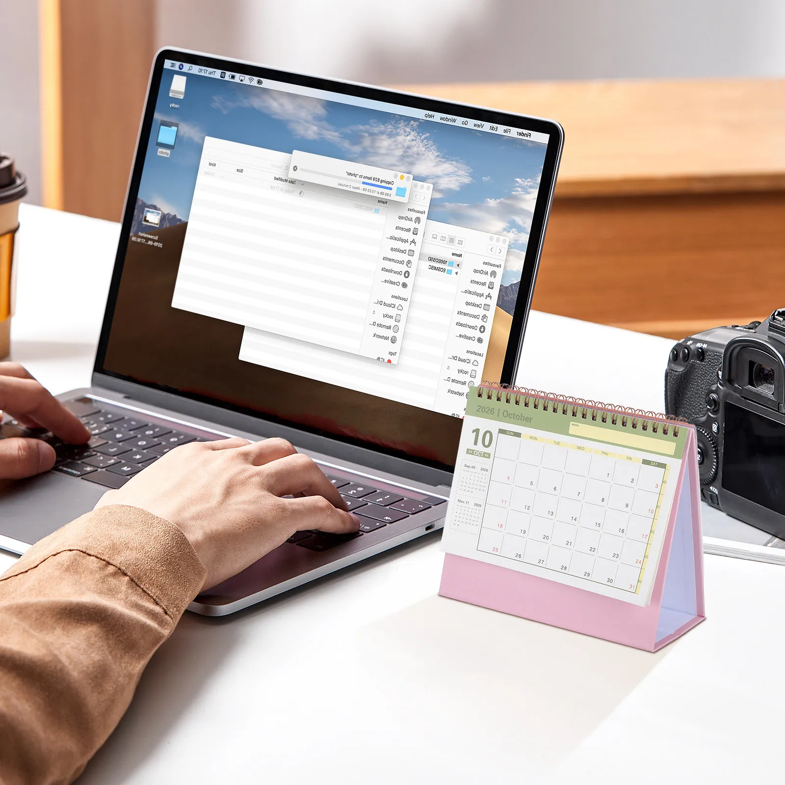 2026 Minimalist Desk Calendar Small Standing Flip Design Compact Modern Desktop Calendar for Home Office Dorm Planning Organizer