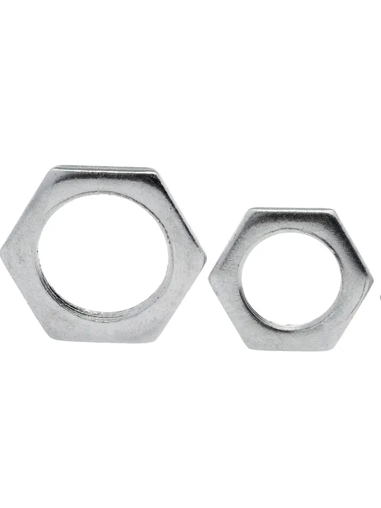 

100pcs GB808 Iron Galvanized Fine Teeth Nut Hexagon Thin Nut Flat Nut Lighting Nut Ultra Thin Nut Fine Teeth Nuts For DIY