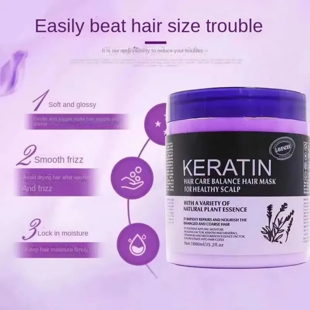 

New Lavender Hair Conditioner Repair Damaged 1000ml Hairs Mask Hair Smooth Hair Care Hair Acondicionador