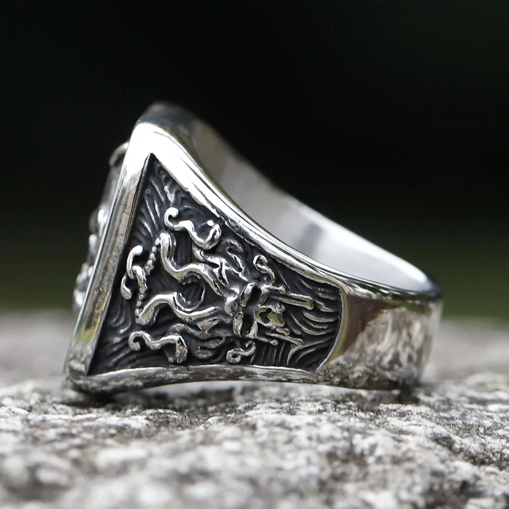 2023 New Punk Rock 316L Stainless Steel Vintage Skull Ring For Men Jewelry For Teens Factory Boyfriend for Gift free shipping