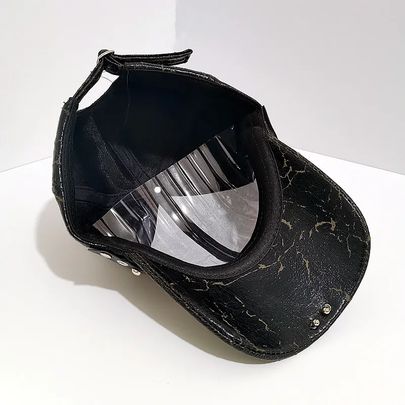 القوطية الرجعية الشرير برشام طويل الأذن قبعة بيسبول للرجال والنساء الشتاء بولي Leather الجلود y2k الحلو كول سبايك الحيوان الأذن Snapback قبعة