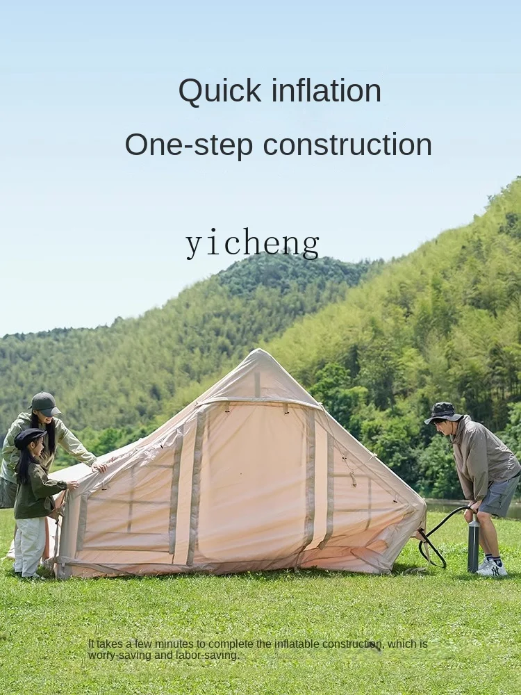 Tqh Inflatable Tent Outdoor Camping Full Set Instrument Cottage House-Style Thickened Rainproof