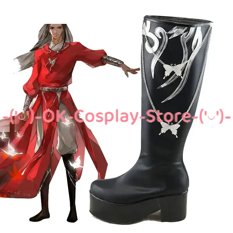 

Anime Tian Guan Ci Fu Hua Cheng Cosplay Shoes PU Leather Shoes Halloween Carnival Boots Cosplay Prop Custom Made