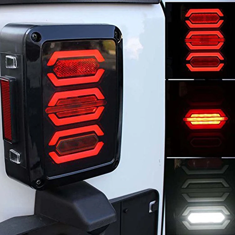 Hot sale  automotive LED Rear Stop Reversing Lamp 12V 24V  lens flashing brake tail light guards for Jeep