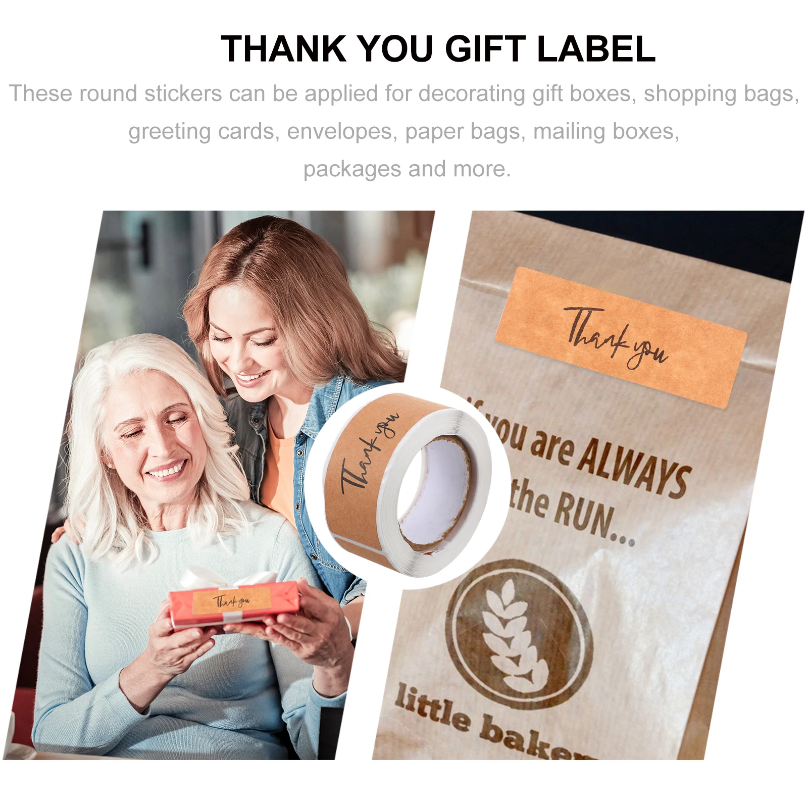 

2 Rolls Stickers Decorative Gift Labels Thank You Decals Gift Label Business Supplies Packaging Envelopes Boxes
